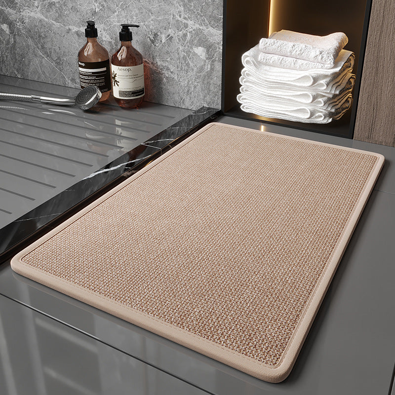 NNEDSZ Brown Quick Dry Bathroom Rug - Non-Slip PVC Foam, Super Absorbent, 40x60cm
