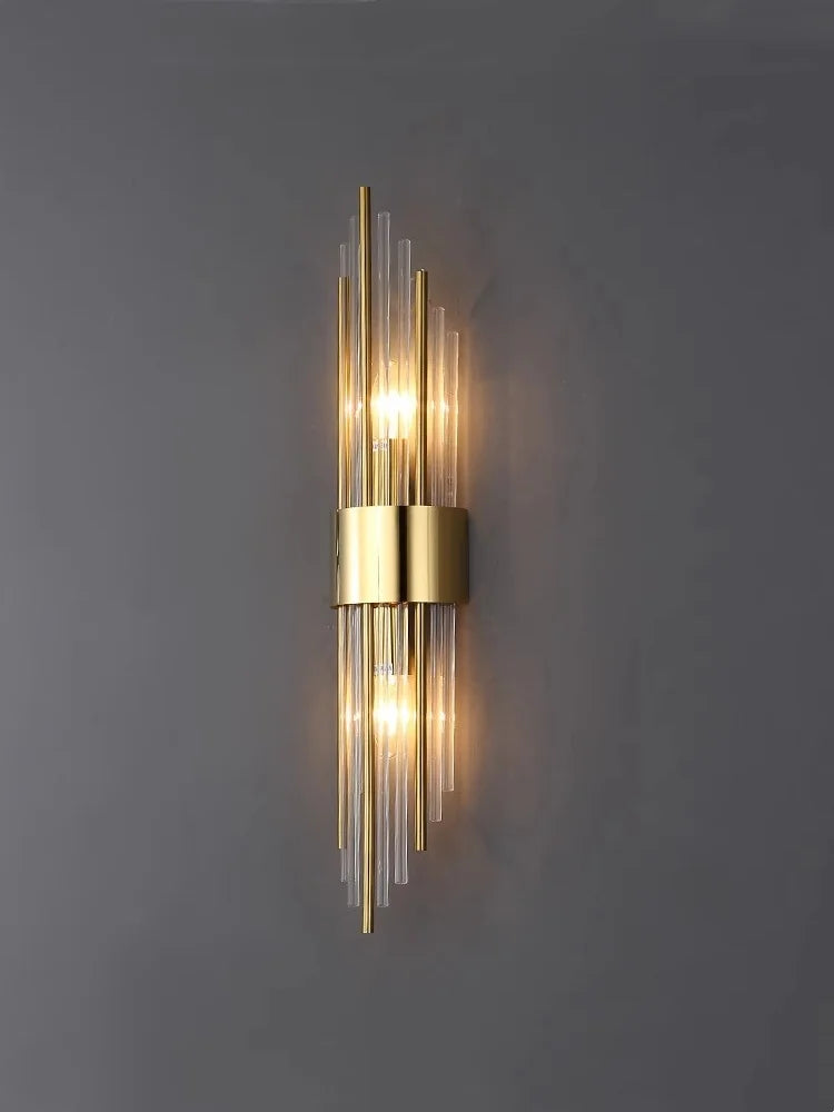 NNEOBA Modern Gold Glass Wall Lamp: Artistic Illumination for Living Spaces