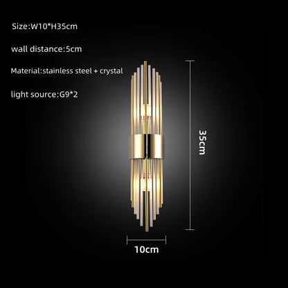 NNEOBA Modern Gold Glass Wall Lamp: Artistic Illumination for Living Spaces