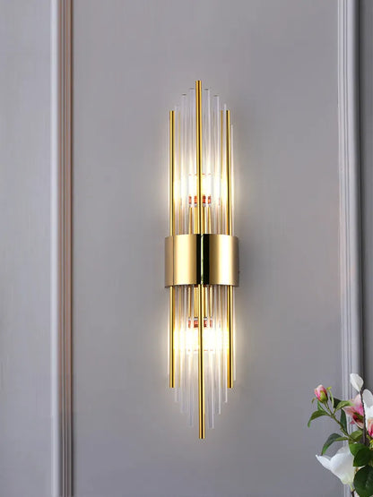 NNEOBA Modern Gold Glass Wall Lamp: Artistic Illumination for Living Spaces