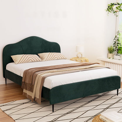 NNEDSZ Artiss Bed Frame Queen Size Velvet Dark Green OLAN - Haven HomeHaven Home