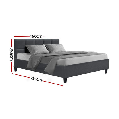 NNEDSZ Artiss Bed Frame Queen Size Charcoal TINO-2