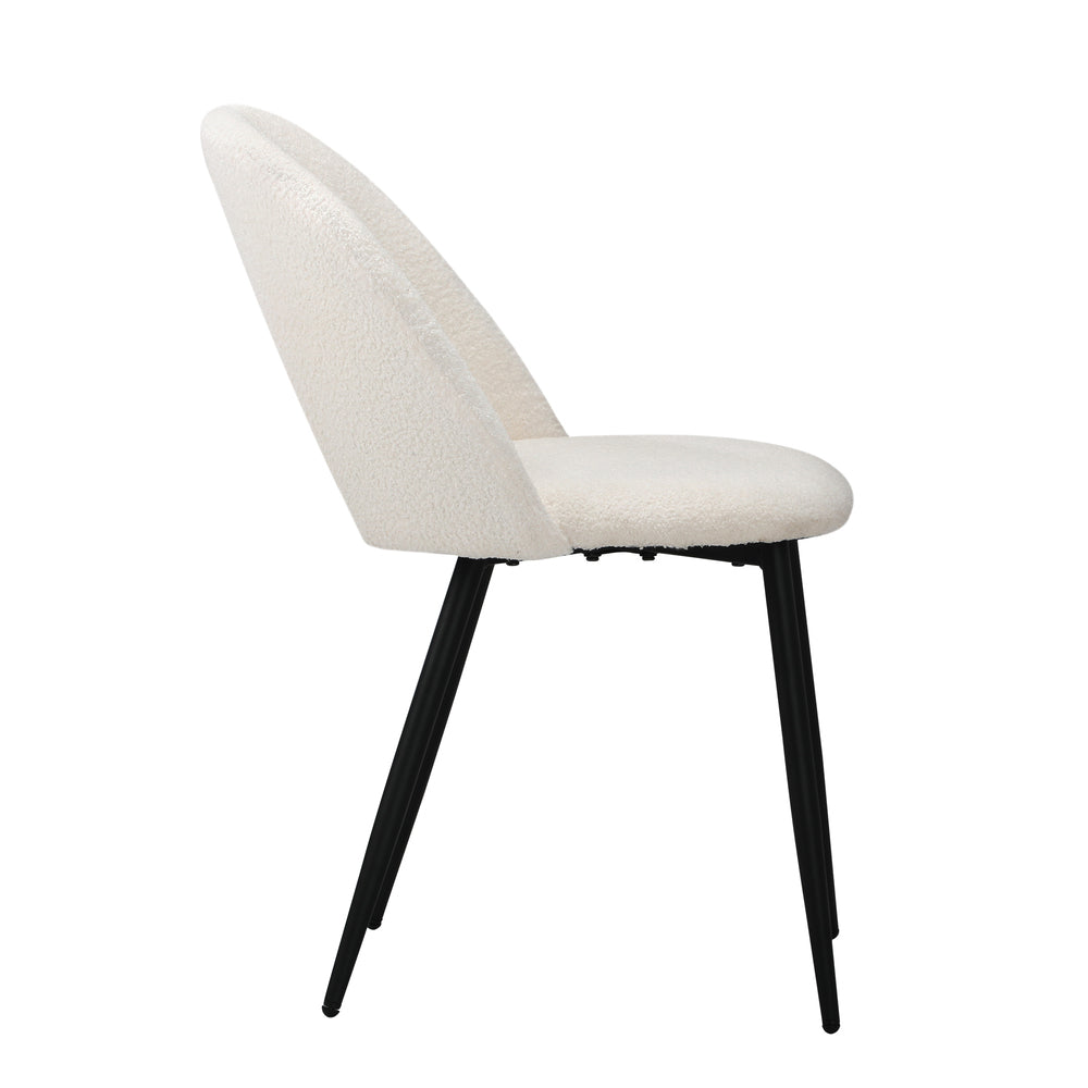 NNEED 2PCS Dining Chairs Sherpa White-4