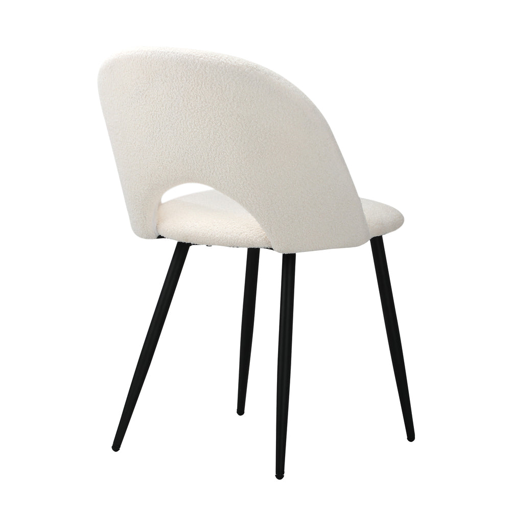 NNEED 2PCS Dining Chairs Sherpa White-1