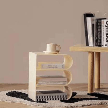 Étagère en acrylique à trois niveaux – présentoir transparent pour livres, magazines ou documents T1 - Haven HomeHaven Home