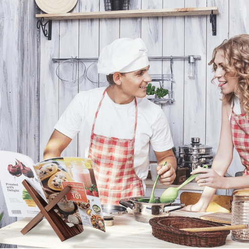 Porte - recette en bois – support décoratif pour livre de cuisine, repose - livre pour comptoir de cuisine, bureau ou table - Haven HomeHaven Home