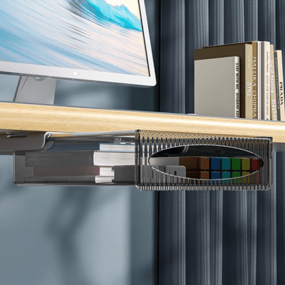 Boîte de rangement à tiroir auto - adhésive sous table – tiroir caché de grande capacité pour bureau, armoire ou organisation d’espace - Haven HomeHaven Home