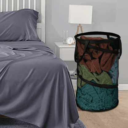 Panier à linge pliable durable – sac de rangement en maille avec cadre, organisateur pratique pour tri du linge, salle de bain ou buanderie - Haven HomeHaven Home