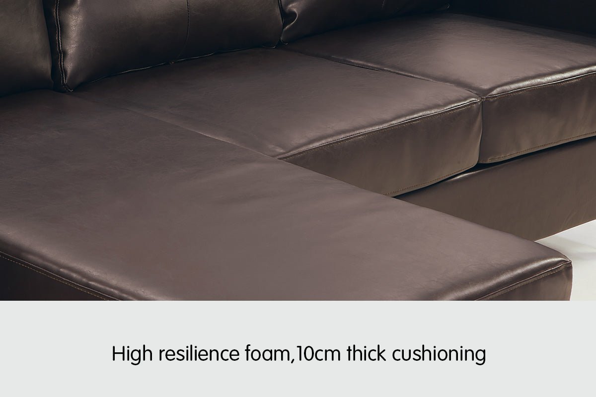 NNEDPE Sarantino Corner Sofa Couch with Chaise - Brown - Haven HomeHaven Home