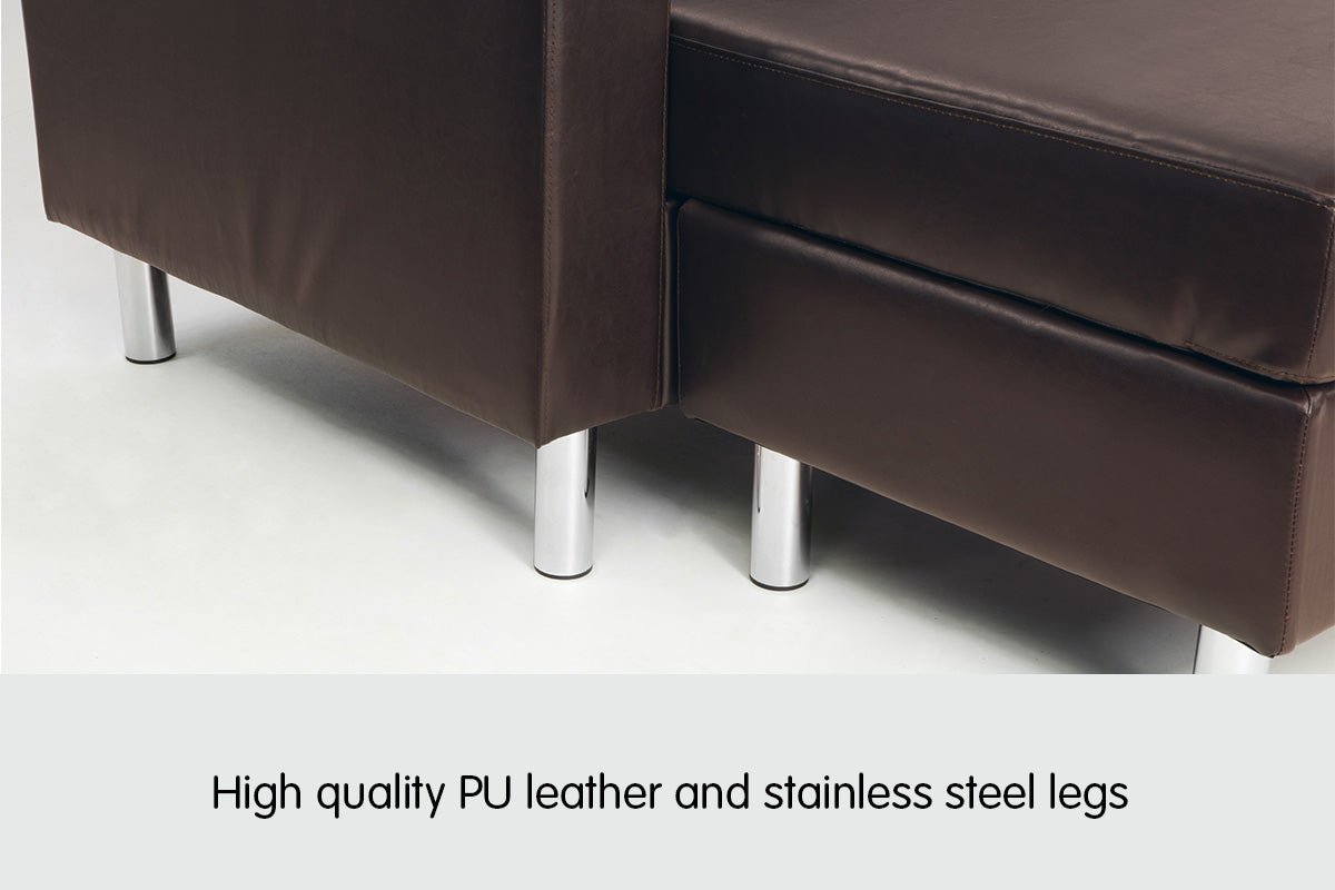 NNEDPE Sarantino Corner Sofa Couch with Chaise - Brown - Haven HomeHaven Home