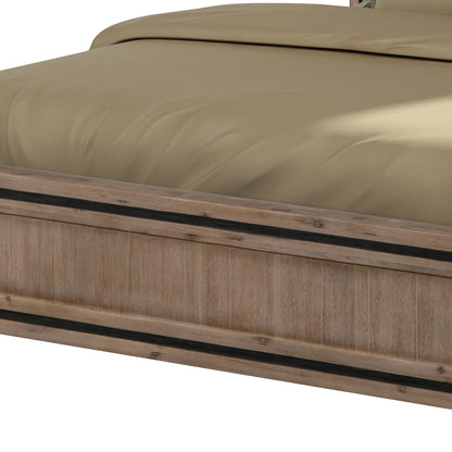 NNEDSZ King Size Silver Brush Bed Frame in Acacia Wood Construction - Haven HomeHaven Home