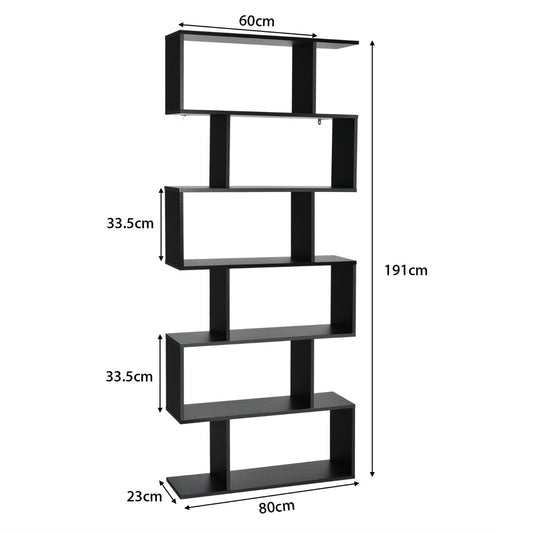 NNECW 6 - tier Bookshelf with Anti - Tipping Device for Office - Haven HomeHaven Home