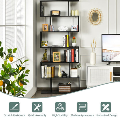NNECW 6 - tier Bookshelf with Anti - Tipping Device for Office - Haven HomeHaven Home